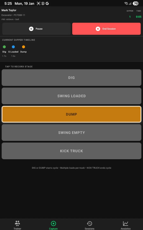 Live cycle capture